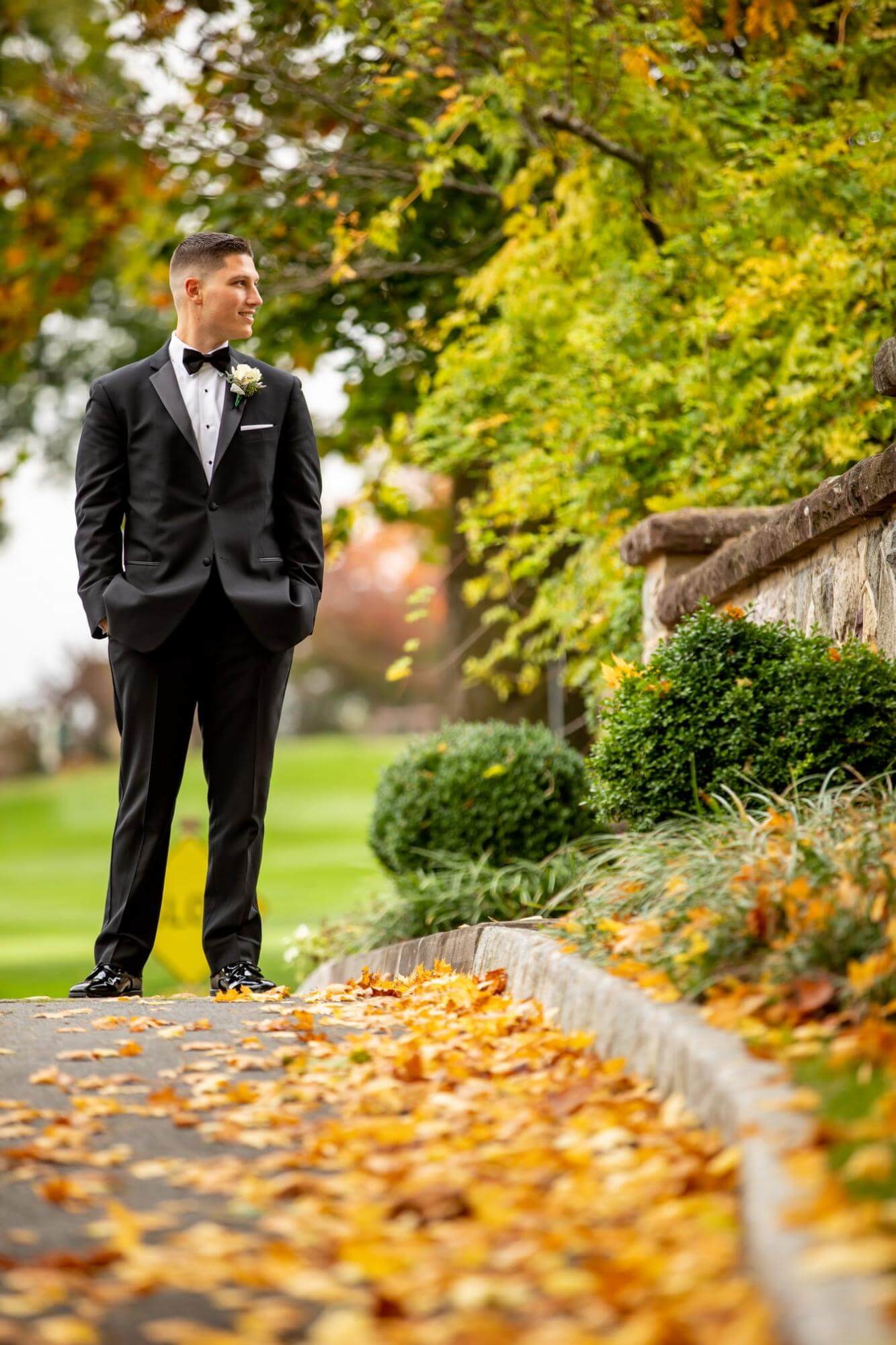 autumn wedding groom brooklake nj