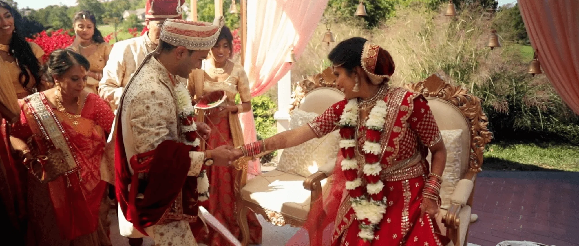 indian wedding couple outdoor brooklake celebration